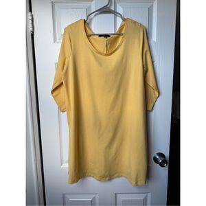 Ellos Blouse Long Sleeve Size 12 Women's Yellow Sunflower Sunshine Spring